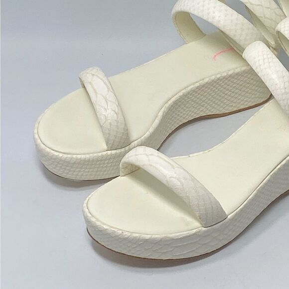 Cult Gaia Gabi Snake-Embossed Leather Wrap Sandals size 37 - Picture 5 of 12